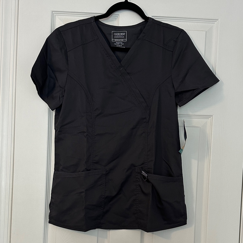 Cherokee Women's Dark Gray Short Sleeve Top